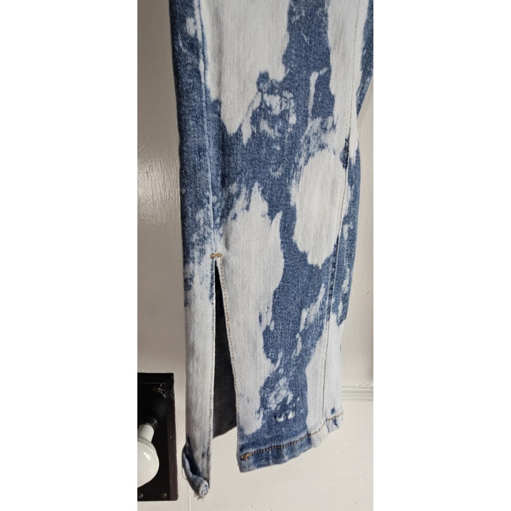 LUXE MODA woman‎ Sz 10 acid wash split leg ankle straight stretch jeans - Picture 7 of 7